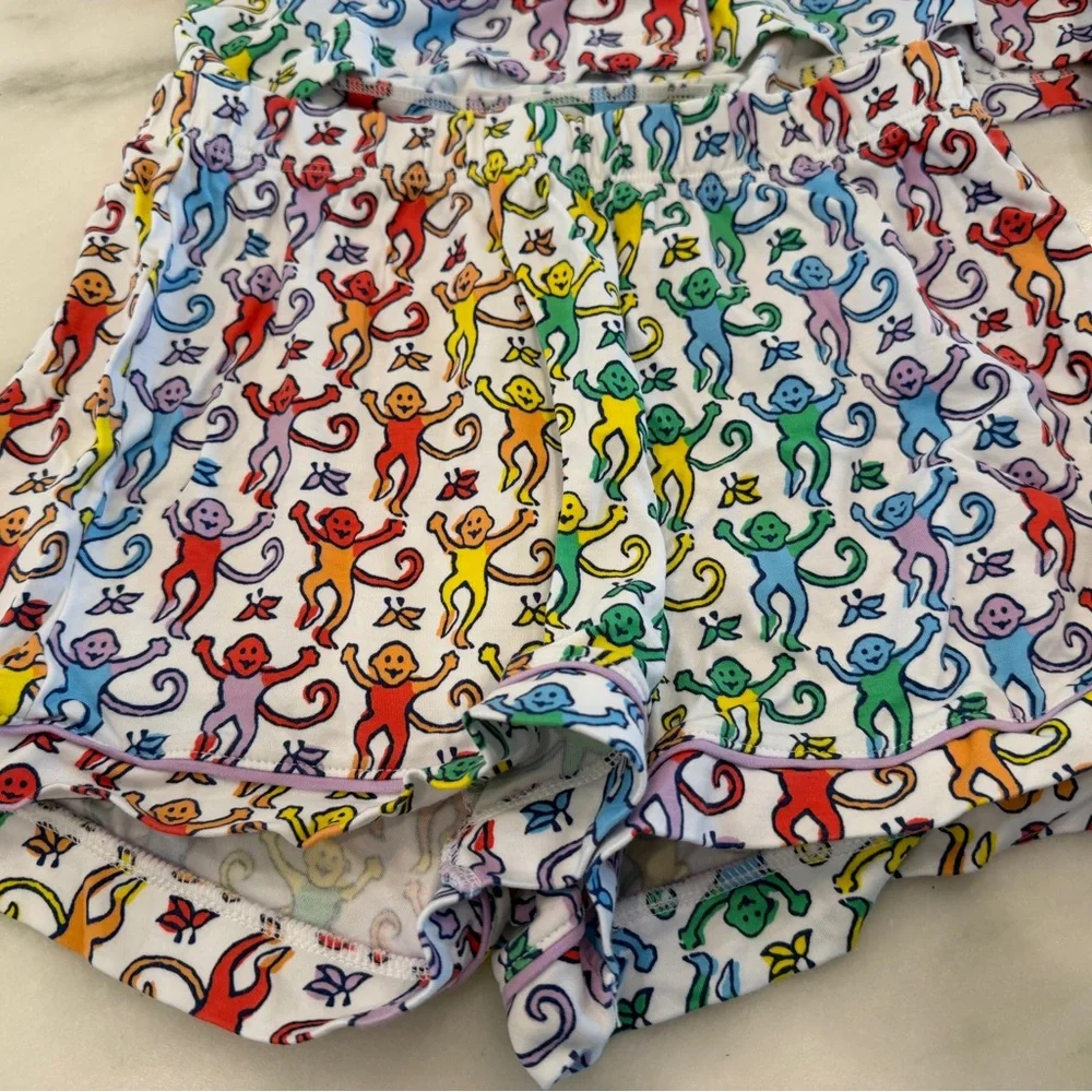 Roller rabbit monkey pajamas rainbow xxs two sets available. Price per set - Picture 6 of 12